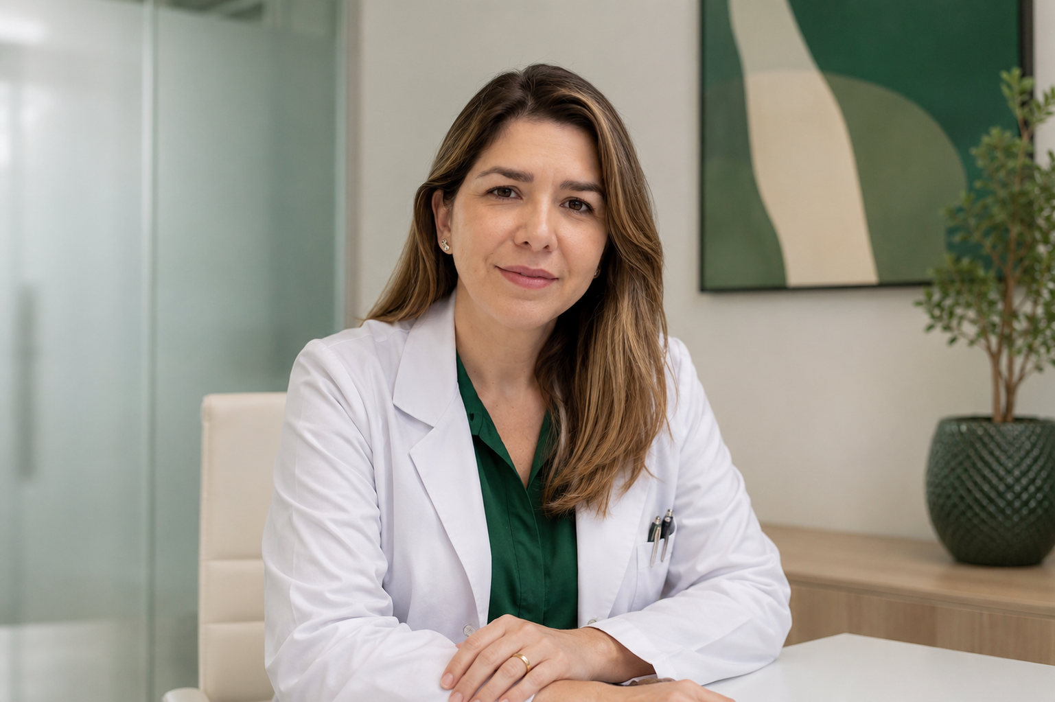 Dra. Bárbara Manga Alves, endocrinóloga en Palma de Mallorca, en su consulta